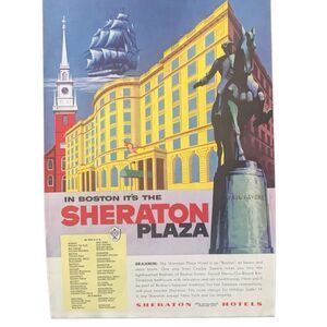 Vintage 1955 Sheraton Hotels in Boston Ad Advertisement